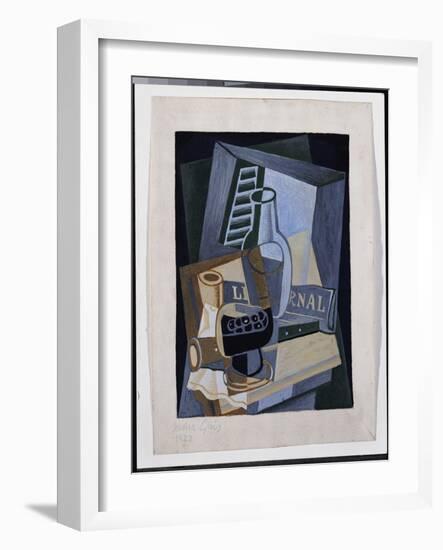 Still Life in Front of a Window, 1922 (Gouache & Pencil on Paper)-Juan Gris-Framed Giclee Print