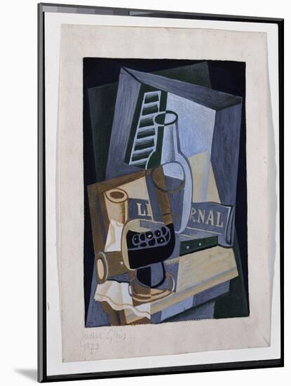 Still Life in Front of a Window, 1922 (Gouache & Pencil on Paper)-Juan Gris-Mounted Giclee Print