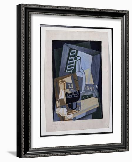 Still Life in Front of a Window, 1922 (Gouache & Pencil on Paper)-Juan Gris-Framed Giclee Print