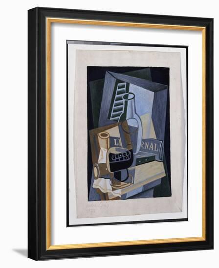 Still Life in Front of a Window, 1922 (Gouache & Pencil on Paper)-Juan Gris-Framed Giclee Print