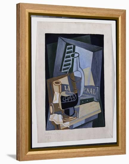 Still Life in Front of a Window, 1922 (Gouache & Pencil on Paper)-Juan Gris-Framed Premier Image Canvas