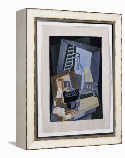 Still Life in Front of a Window, 1922 (Gouache & Pencil on Paper)-Juan Gris-Framed Premier Image Canvas