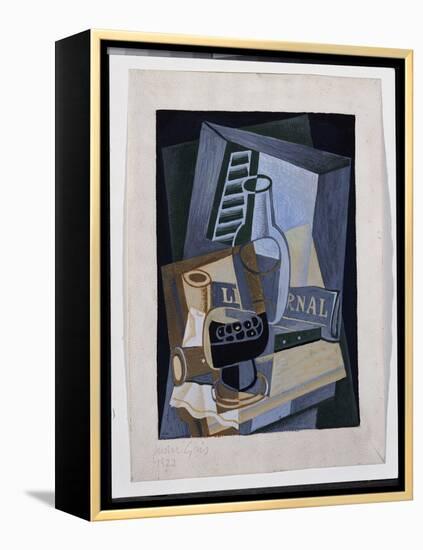 Still Life in Front of a Window, 1922 (Gouache & Pencil on Paper)-Juan Gris-Framed Premier Image Canvas