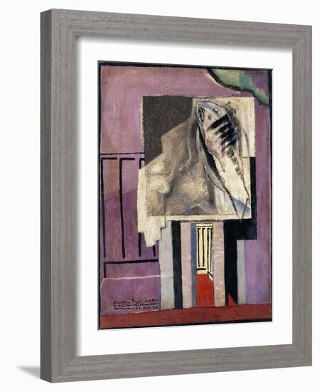 Still Life in Front of Balcony; Nature Morte Devant Le Balcon, 1929-Louis Marcoussis-Framed Giclee Print