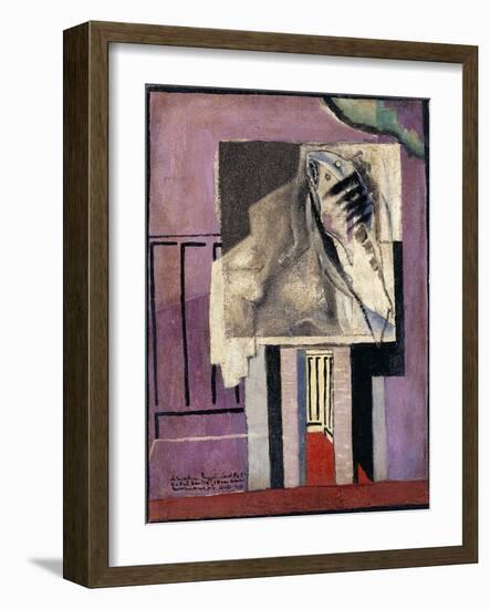 Still Life in Front of Balcony; Nature Morte Devant Le Balcon, 1929-Louis Marcoussis-Framed Giclee Print