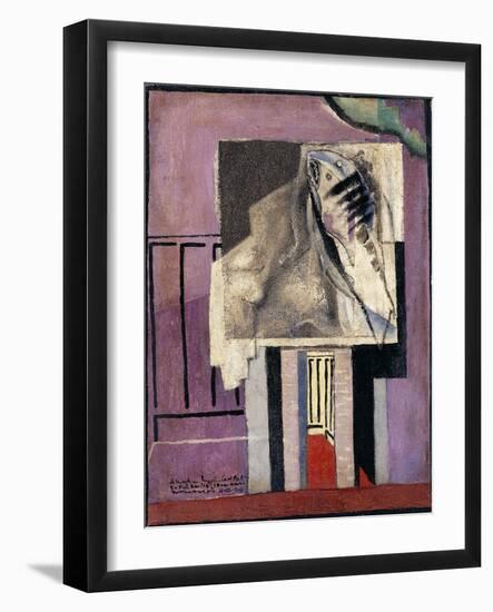 Still Life in Front of Balcony; Nature Morte Devant Le Balcon, 1929-Louis Marcoussis-Framed Giclee Print