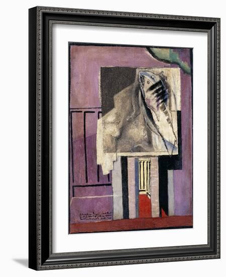 Still Life in Front of Balcony; Nature Morte Devant Le Balcon, 1929-Louis Marcoussis-Framed Giclee Print