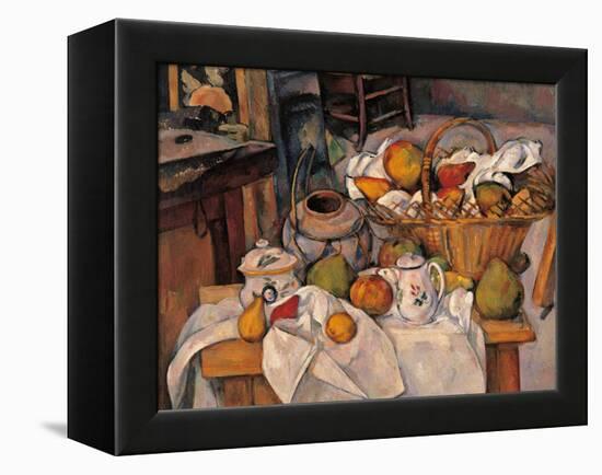 Still-Life in the Basket or the Kitchen Table-null-Framed Premier Image Canvas