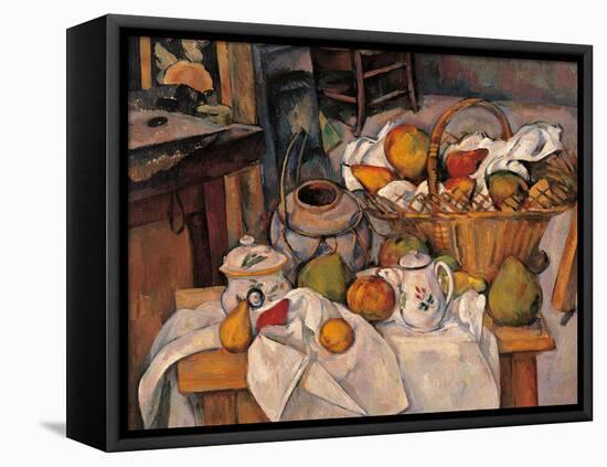 Still-Life in the Basket or the Kitchen Table-null-Framed Premier Image Canvas