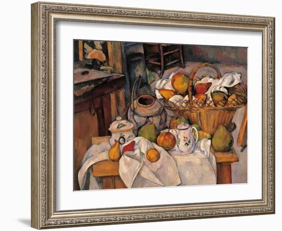 Still-Life in the Basket or the Kitchen Table-null-Framed Premium Giclee Print