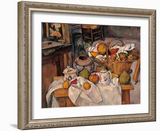 Still life in the Basket-Paul Cézanne-Framed Art Print