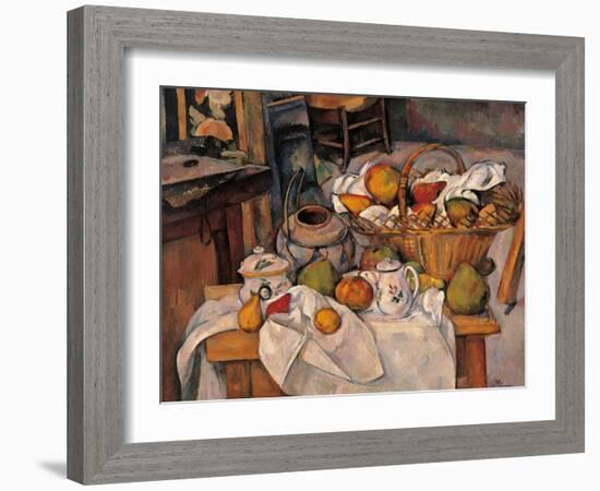 Still life in the Basket-Paul Cézanne-Framed Art Print