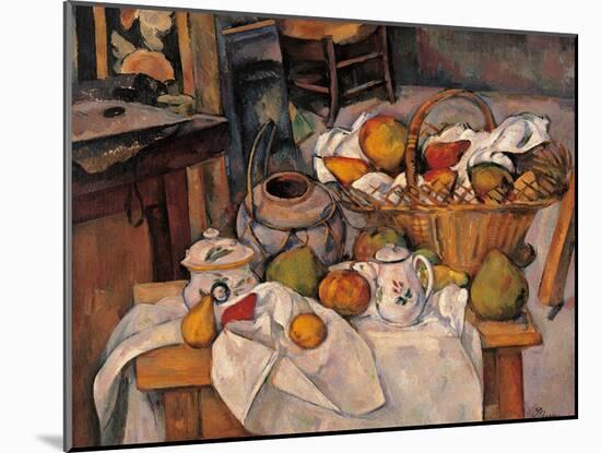 Still life in the Basket-Paul Cézanne-Mounted Art Print