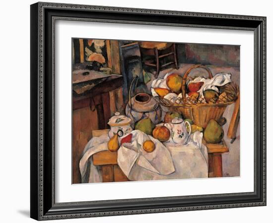 Still life in the Basket-Paul Cézanne-Framed Art Print