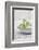 Still Life, Ivy Blossoms, Green, Stone Cup, Grey, White-Andrea Haase-Framed Photographic Print