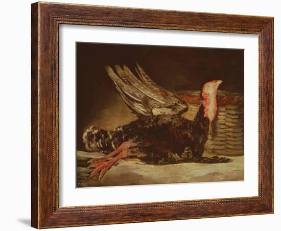 Still Life of a Dead Turkey and a Wicker Basket, 1806 (Oil on Canvas)-Francisco Jose de Goya y Lucientes-Framed Giclee Print