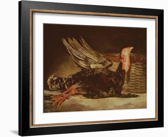 Still Life of a Dead Turkey and a Wicker Basket, 1806 (Oil on Canvas)-Francisco Jose de Goya y Lucientes-Framed Giclee Print