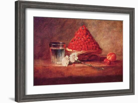 Still Life of a Strawberry Basket-Jean-Baptiste Simeon Chardin-Framed Art Print
