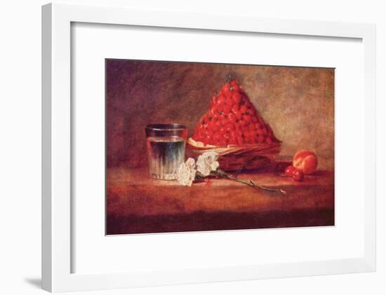 Still Life of a Strawberry Basket-Jean-Baptiste Simeon Chardin-Framed Art Print
