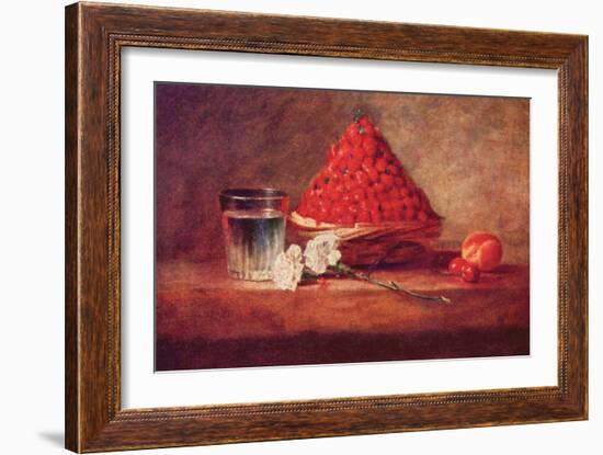 Still Life of a Strawberry Basket-Jean-Baptiste Simeon Chardin-Framed Art Print