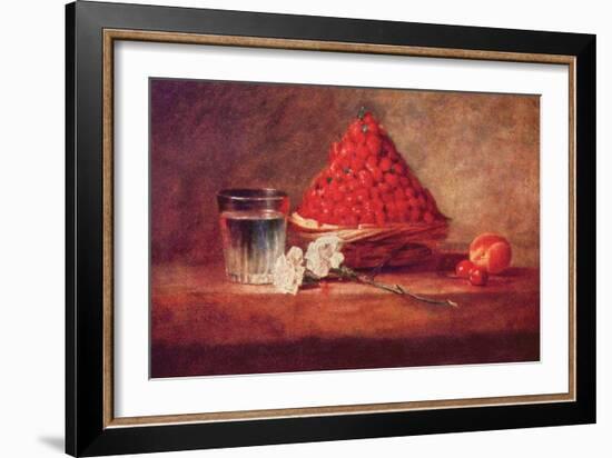 Still Life of a Strawberry Basket-Jean-Baptiste Simeon Chardin-Framed Art Print