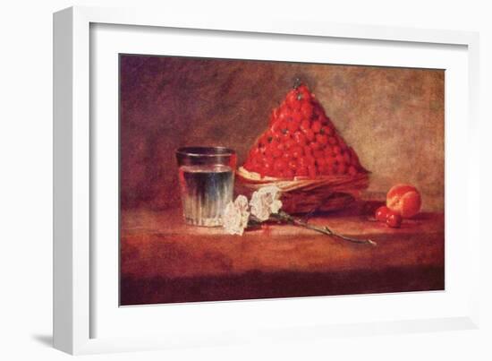 Still Life of a Strawberry Basket-Jean-Baptiste Simeon Chardin-Framed Art Print