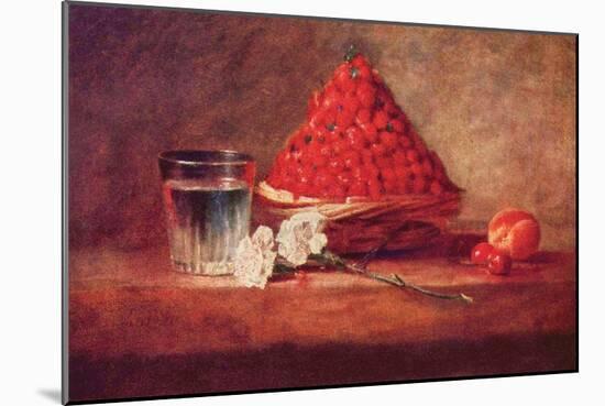 Still Life of a Strawberry Basket-Jean-Baptiste Simeon Chardin-Mounted Art Print