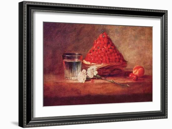 Still Life of a Strawberry Basket-Jean-Baptiste Simeon Chardin-Framed Art Print