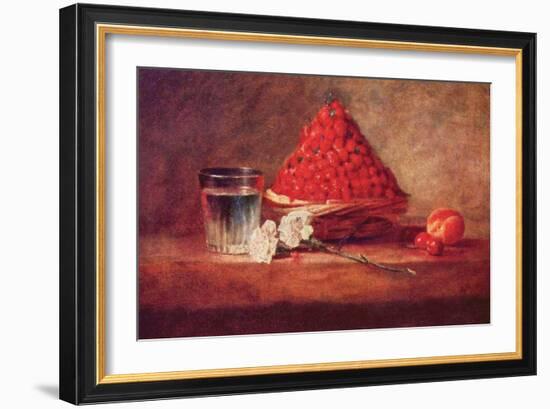 Still Life of a Strawberry Basket-Jean-Baptiste Simeon Chardin-Framed Art Print