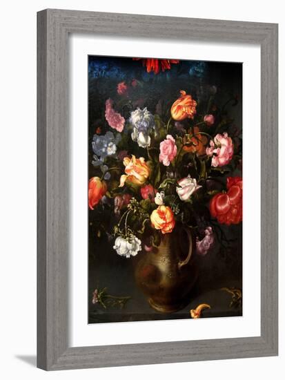 Still Life of a Vase with Flowers-Jacob Gossamer-Framed Art Print