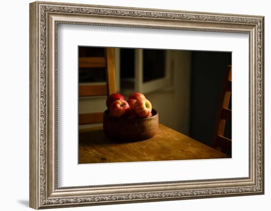 Still life of a wooden bowl full of apples-Panoramic Images-Framed Photographic Print