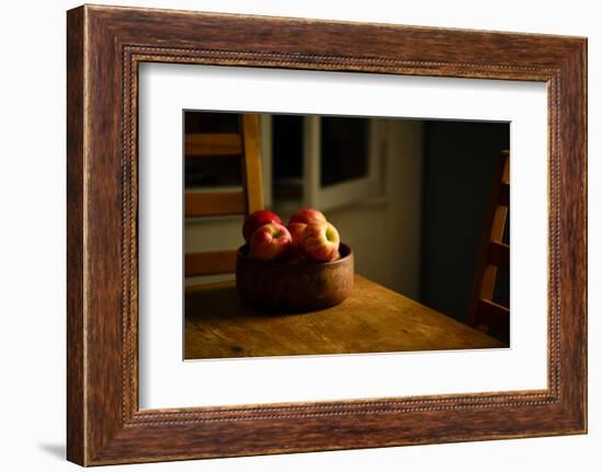 Still life of a wooden bowl full of apples-Panoramic Images-Framed Photographic Print