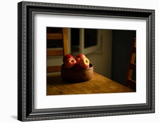 Still life of a wooden bowl full of apples-Panoramic Images-Framed Photographic Print