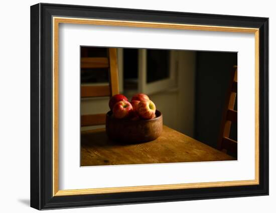 Still life of a wooden bowl full of apples-Panoramic Images-Framed Photographic Print