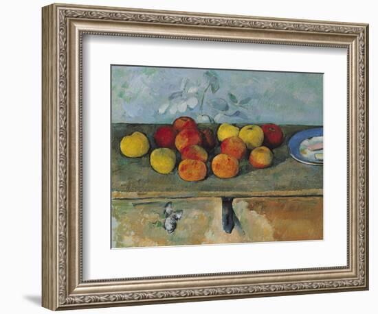 Still Life of Apples and Biscuits, 1880-82-Paul Cézanne-Framed Giclee Print