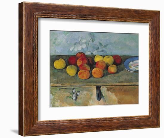 Still Life of Apples and Biscuits, 1880-82-Paul Cézanne-Framed Giclee Print