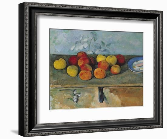 Still Life of Apples and Biscuits, 1880-82-Paul Cézanne-Framed Giclee Print