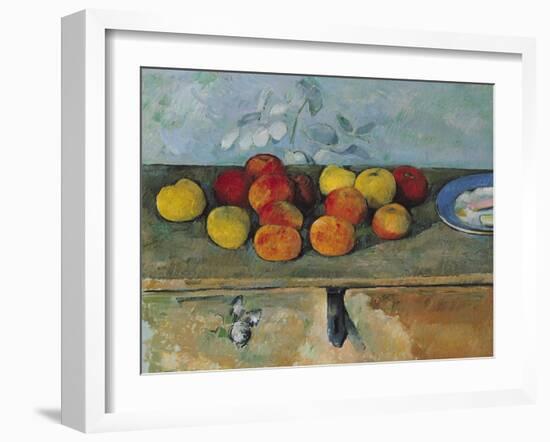 Still Life of Apples and Biscuits, 1880-82-Paul Cézanne-Framed Giclee Print