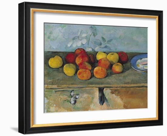 Still Life of Apples and Biscuits, 1880-82-Paul Cézanne-Framed Giclee Print