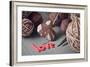 Still Life Of Balls Of Yarn And The Word Love-Kotenko-Framed Art Print