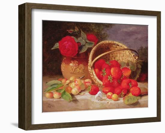 Still Life of Basket with Strawberries and Cherries, 1898-Eloise Harriet Stannard-Framed Giclee Print