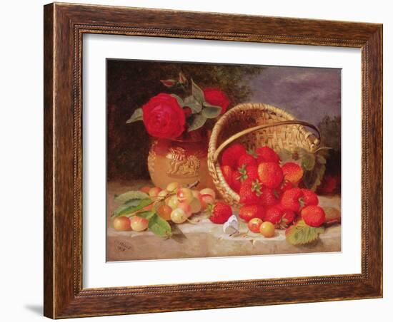 Still Life of Basket with Strawberries and Cherries, 1898-Eloise Harriet Stannard-Framed Giclee Print