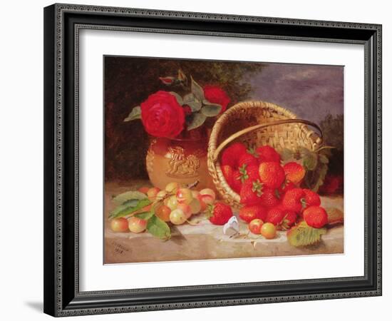 Still Life of Basket with Strawberries and Cherries, 1898-Eloise Harriet Stannard-Framed Giclee Print