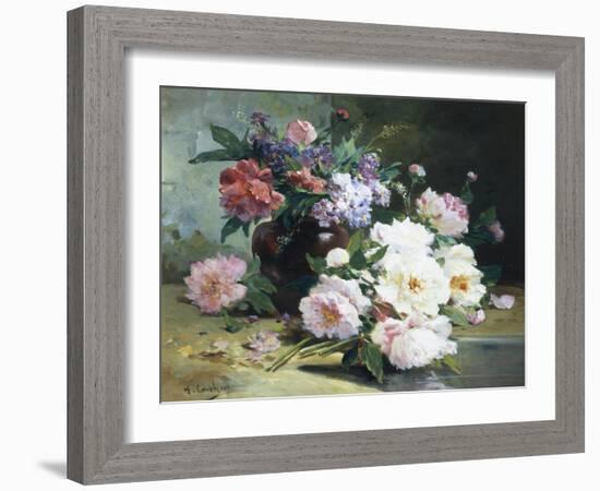 Still Life of Beautiful Flowers-Eugene Henri Cauchois-Framed Giclee Print