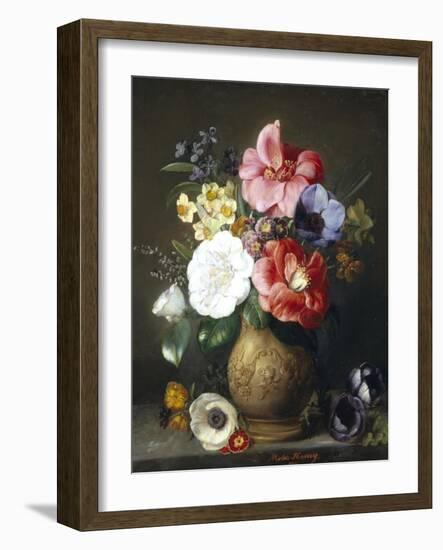 Still Life of Camellias and Anemone-Marc Henry-Framed Giclee Print