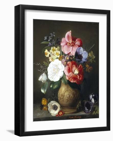 Still Life of Camellias and Anemone-Marc Henry-Framed Giclee Print