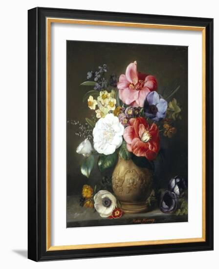 Still Life of Camellias and Anemone-Marc Henry-Framed Giclee Print