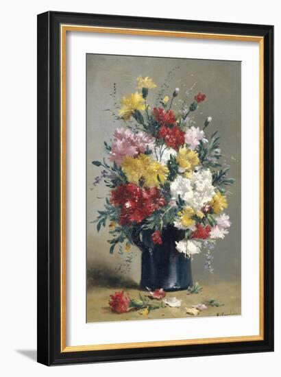 Still Life of Carnations-Eugene Henri Cauchois-Framed Giclee Print