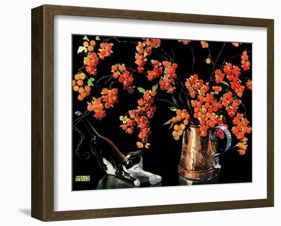 Still Life of Cat and Currants - Jack & Jill-Nelson Grafe-Framed Giclee Print