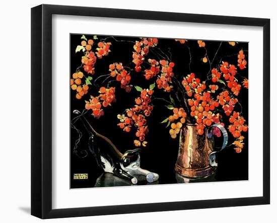 Still Life of Cat and Currants - Jack & Jill-Nelson Grafe-Framed Giclee Print